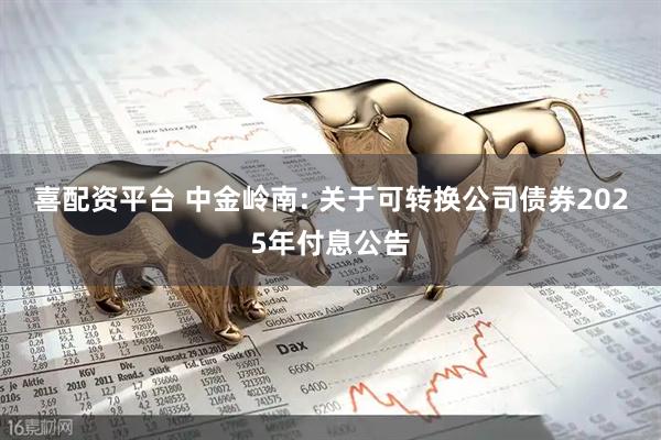 喜配资平台 中金岭南: 关于可转换公司债券2025年付息公告